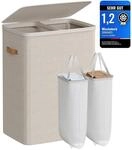 SONGMICS W&auml;schekorb, 170 L W&auml;schesammler 2 F&auml;cher, W&auml;schesortierer, Leichter
