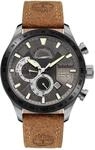 Timberland Nickerson Herren Armbanduhr Leder Braun 49 mm, Multifunktionsuhr,