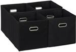 Relaxdays Aufbewahrungsbox 4er Set, Faltbare Regalboxen, HxBxT: 30x30x30 cm, mit