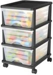 VEVOR Schubladenwagen Schubladenschrank mit 3 Schubladen (17 L/per), rollbarer