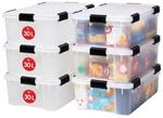 Iris Ohyama Luftdichte Kunststoff-Aufbewahrungsboxen mit Deckel, 30L, 6er-Set,