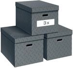 Leitz VON 3er Set Aufbewahrungsbox mit Deckel, 46 L, Gro&szlig;, 100%...