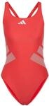adidas Damen Logo C-Back Swimsuit Swimwear, semi Lucid red/White, 46