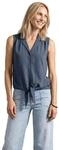 Street One Blusentop mit Bowling-Kragen und Knoten Ashen Blue 34