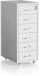Relaxdays Rollcontainer, 6 Schubladen, HxBxT: 69 x 28 x 41 cm, abschlie&szlig;bar,