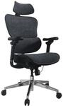 Equip Ergonomischer B&uuml;rostuhl mit Kopf und Armst&uuml;tzen bl-sw
