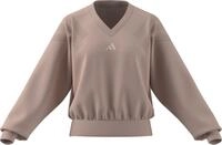 adidas Women's Future Icons Three Stripes V Neck Sweatshirt, Blush pink, XL