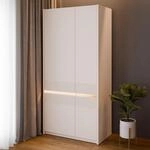 Forte Oak SQUERE Kleiderschrank 90 100, eleganter Schrank mit 2 T&uuml;ren und