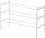 Yamazaki 7555 FRAME 3-st&ouml;ckiges ausziehbares Schuhregal, White, Stahl,