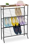 Relaxdays Schuhregal Industrial, 9 Paar Schuhe, HBT: 89,5x60x23,5 cm, Metall