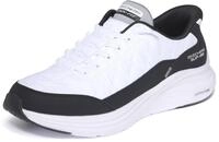 Skechers Herren Contour Foam Cozy Fit Hands Free Slip-In-Sneaker, Wei&szlig;es Netzgewebe,