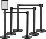 VEVOR Personenleitsystem Absperrband Absperrst&auml;nder 6-teilig, 2 m x 48 mm...