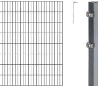 Alberts 654689 Doppelstabmattenzaun als 10 tlg. Zaun-Komplettset | verschiedene