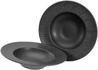 CreaTable, 21825, Serie Schiefer black, 2-teiliges Geschirrset, Teller Set aus