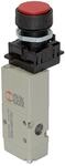 RIEGLER 106417-515.201 3/2-Wegeventil, manuell, Druckknopf, NC, monostabil, G 1/8,