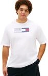 Tommy Hilfiger Herren T-Shirt Kurzarm Brand Love Text Box aus Baumwolle, Wei&szlig;