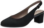 Jana Damen Slingpumps mit verstellbarem Riemen Vegan, Schwarz (Black), 36 EU