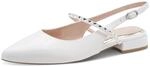 MARCO TOZZI Damen Pumps weiches Feel Me Fu&szlig;bett Leder Decksohle Hochzeit, beige