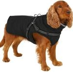 Hundemantel Winter - Flamingo Duker Schwarz 45cm &ndash; wasserdicht, reflektierend,