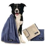 FLUFFINO Hundehandtuch 2er Set - 120 x 70 cm - extrem saugf&auml;hig & weich |...