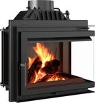 KRATKI Kamineinsatz Simple &ndash; 8 kW Eck-Kamin mit seitlicher Verglasung,...