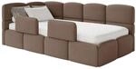 Selsey Jugendbett 120x200cm Braun gepolstert mit Stauraum und Lattenrost,...