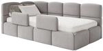 Selsey Jugendbett 120x200cm Hellgrau mit Matratze und Lattenrost, gepolstertes
