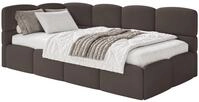 Selsey Jugendbett 120x200cm Braun Chenille Stoff mit Stauraum und Lattenrost,
