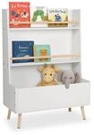 Relaxdays Kinderregal f&uuml;r B&uuml;cher, 2 Ablagen, gro&szlig;es Fach, HxBxT: 94 x 68 x...