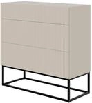 Selsey Kommode Schrank Aufbewahrungsschrank 90 cm Mit 3 Schubladen Graubeige...
