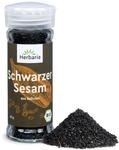 Herbaria Schwarzer Sesam BIO | Ganze Sesamsamen | Nussig-aromatisches Topping f&uuml;r