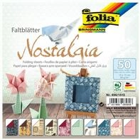 folia 496/1515 - Faltbl&auml;tter Nostalgia, 15 x 15 cm, 80 g/qm, 50 Blatt sortiert in 10