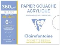 Clairefontaine 93341C Mappe Acrylpapier (ideal f&uuml;r Nasstechniken und Gouache, 360 g,