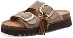 Tamaris Damen Pantolette flach, beige (Taupe), 37