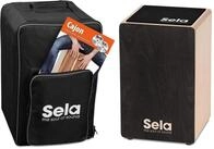 Sela SE 120 Primera Cajon Black Einsteiger Bundle mit Sela Snare System, aufgebaut,