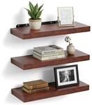 Relaxdays Wandregal, 3er Set, HBT: 4 x 40 x 23 cm, Holzoptik, Metall,...
