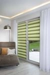 K-Home&reg; Klemmfix Doppelrollo Madrid ohne Bohren Farbverlauf Gr&uuml;n B45 x H200 cm