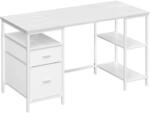 VASAGLE Computertisch, B&uuml;rotisch, Schreibtisch, mit 3 Ablagen, 2 Schubladen, 140 x
