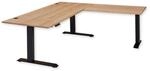 Eckschreibtisch h&ouml;henverstellbar elektrisch in Old Artisan Oak Optik