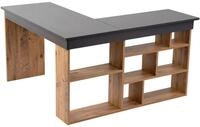Stilvoller Schreibtisch, Anthrazit & Atlantic Pine, 130 x 72 x 120 cm | 100%