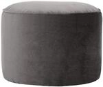 Icon Milano Hocker, Dunkelgrau, Flauschiger Samt Stoff, Samt Sitzsack,...