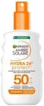 Garnier Ambre Solaire Hydra Protect+ 24h LSF 50 Sonnenschutz-Spray, Schutz vor UVA