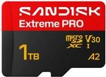 SANDISK Extreme PRO microSDXC 1 TB, UHS-I-Karte + SD Adapter (bis zu 250 MB/s...