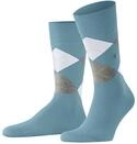 Burlington Herren Socken King M So Baumwolle gemustert 1 Paar, Blau Key Largo 6852,