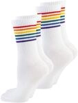 Nur Die 2er Good Vibes Socken Unisex Tennissocken 35-46 Retro mit Streifen Stamement