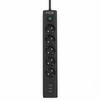 inca Steckdosenleiste IPW-44TU 5 Fach, 3xUSB-A+1xUSB-C, Schwarzes 1,5 Meter...