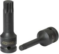 KS Tools 1/2' Kraft-Bit-Stecknuss Vielzahn, lang, M10, auf H&auml;nger