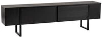 Stilvolles und Robustes TV-M&ouml;bel, Wood Black, Schwarz, 180 x 45 x 30 | 100%