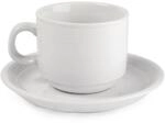 Olympia U084 Linear Stapeln, Tee Tasse, wei&szlig; (12 St&uuml;ck)