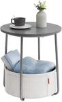 VASAGLE Beistelltisch rund, Kleiner Tisch, Couchtisch klein, Wohnzimmertisch, Korb